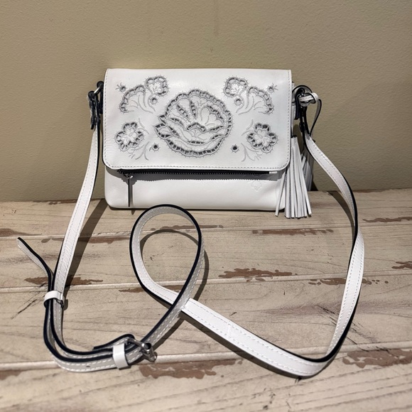 Patricia Nash Handbags - Patricia Nash Corfu Crossbody Leather White With Dust Cover